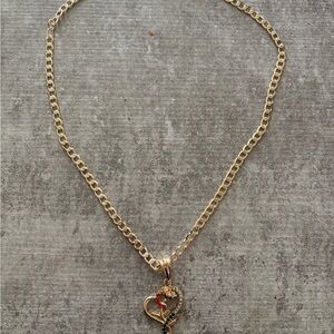 Gold Heart Pendant Necklace